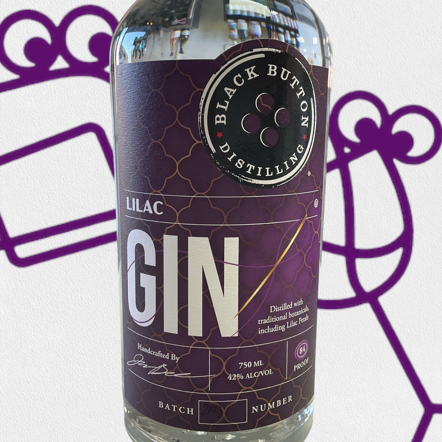 Black Button Lilac Gin 750ml - Williston Park Wines & Spirits
