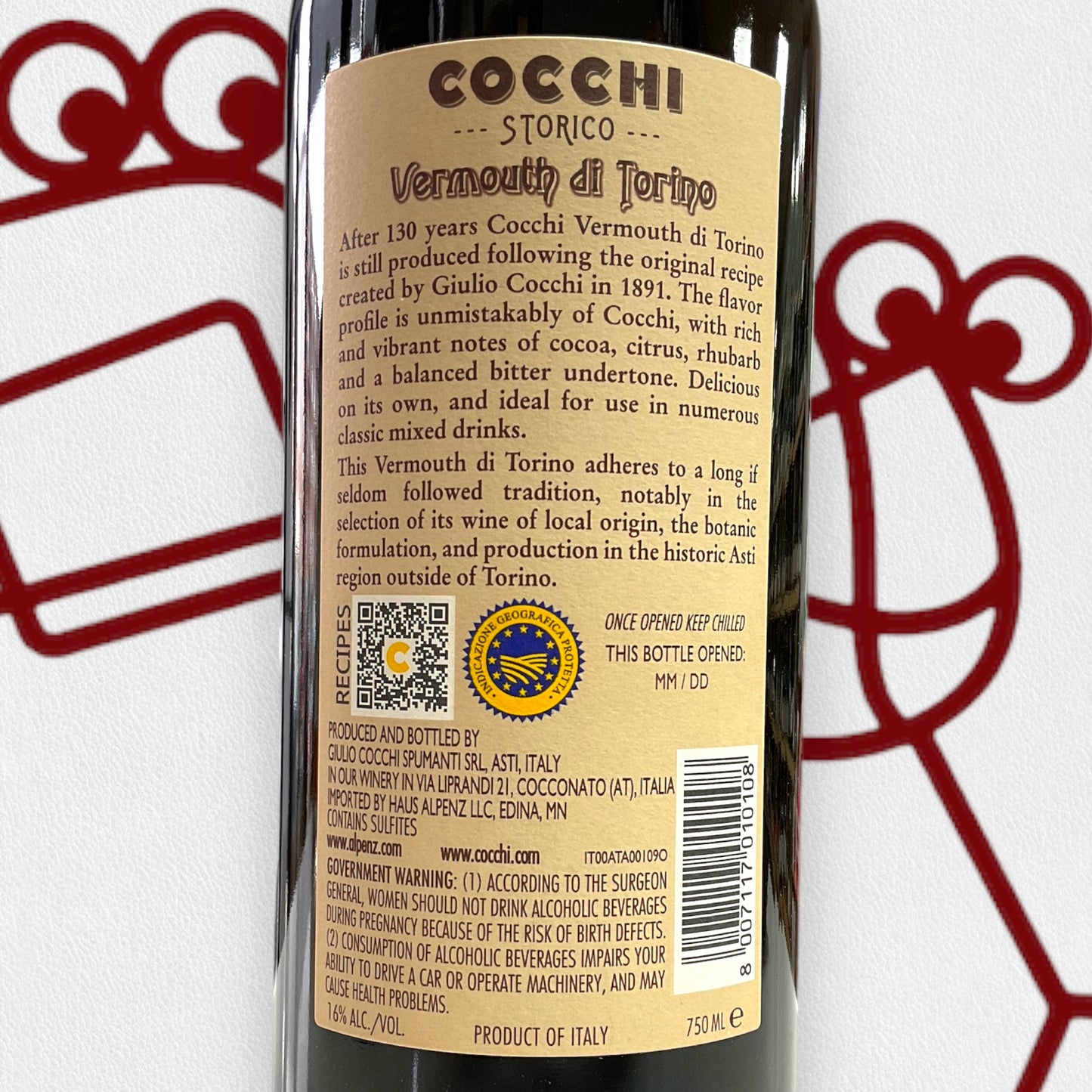 Cocchi Vermouth di Torino Storico 750ml - Williston Park Wines & Spirits