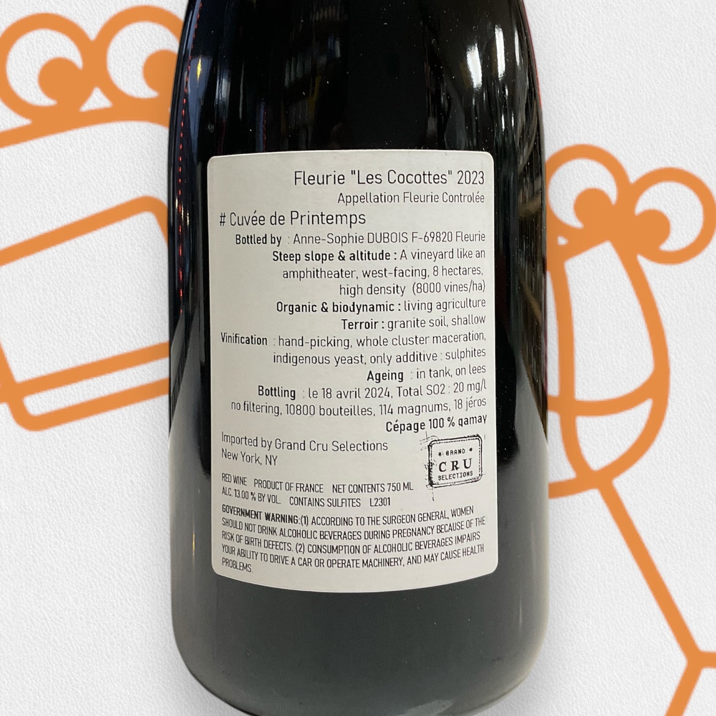 Anne-Sophie Dubois Fleurie 'Les Cocottes' 2023 Beaujolais, France
