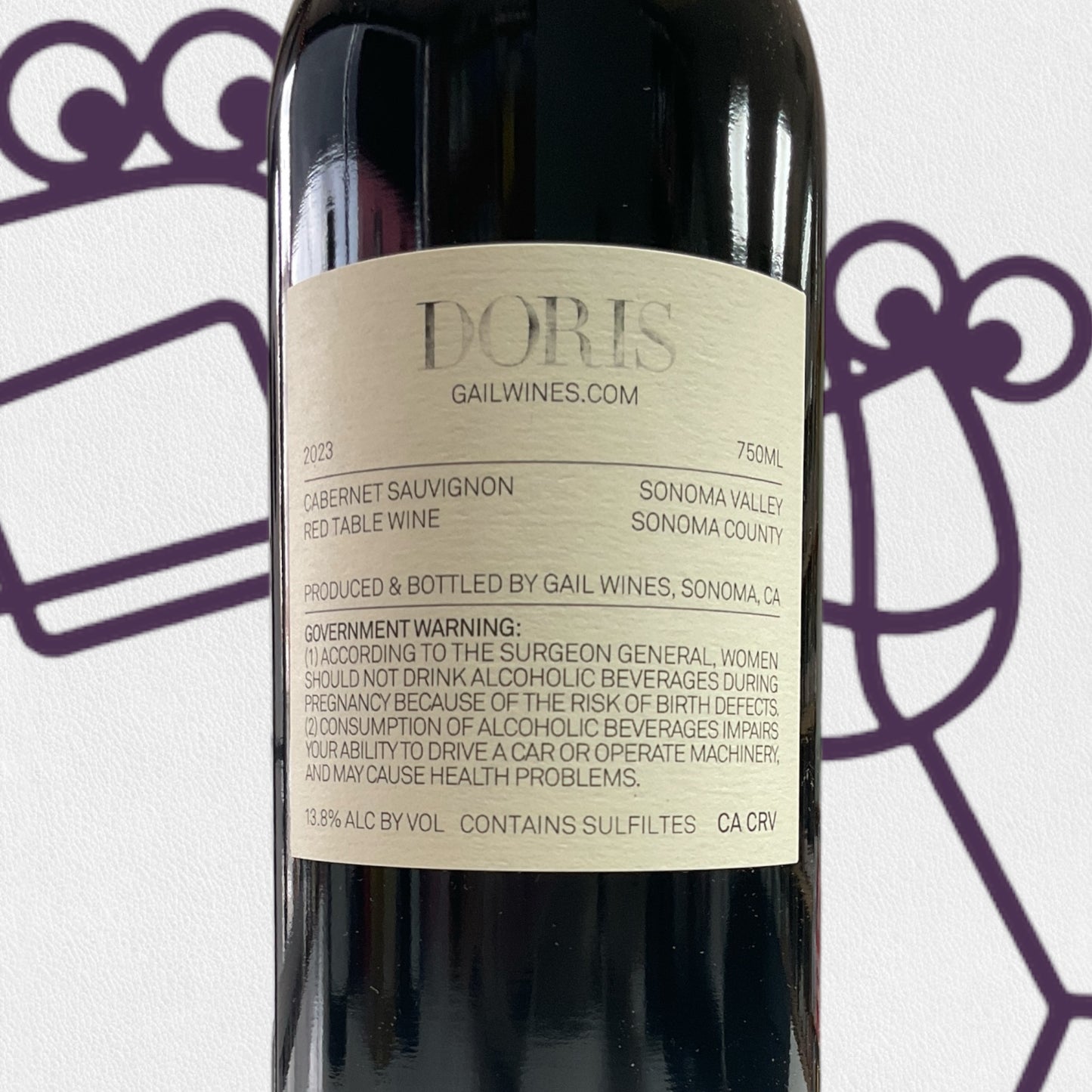 Gail Wines 'Doris' Cabernet Sauvignon 2023 Sonoma Valley, California - Williston Park Wines & Spirits