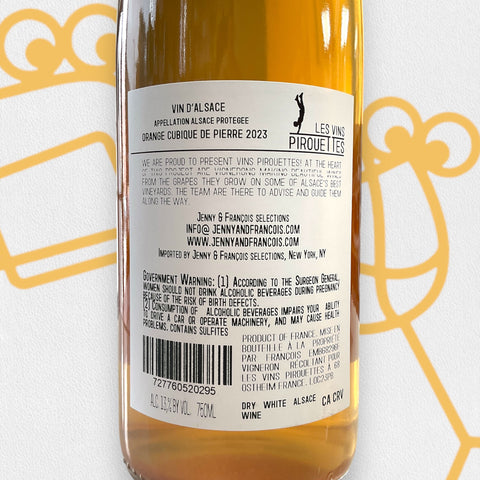 Les Vins Pirouettes 'Orange Cubique Pierre' 2023 Alsace, France - Williston Park Wines & Spirits