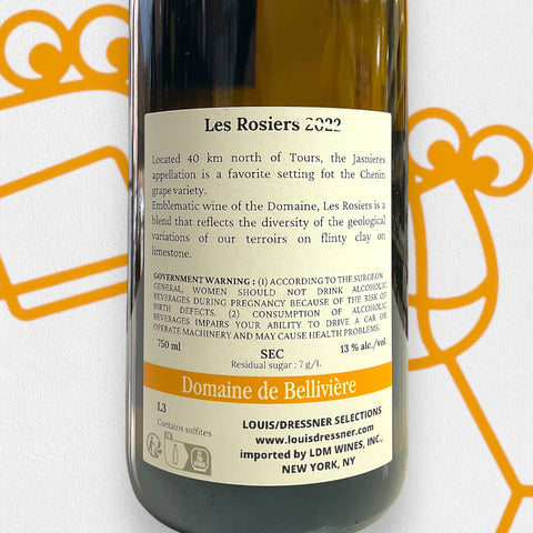 Eric Nicolas Domaine de Belliviere 'Jasnieres Les Rosiers' 2022 Loire Valley, France