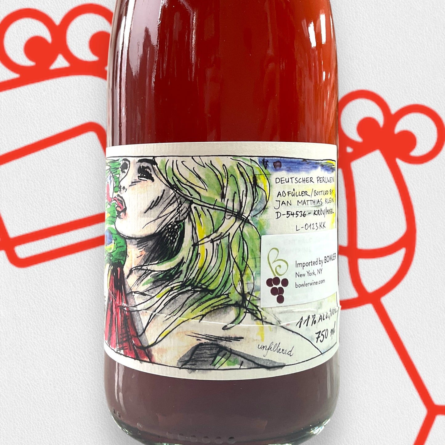 Jan Matthias Klein 'Kiss Kiss Maddies Lips' Pet-nat Rosé 2022 Mosel, Germany