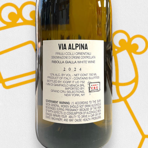 Via Alpina Ribolla Gialla 2024 Friuli, Italy - Williston Park Wines & Spirits