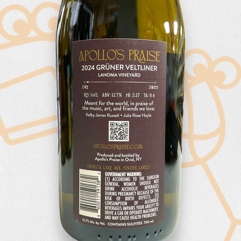 Apollo's Praise Gruner Veltliner 2024 Seneca Lake, NY