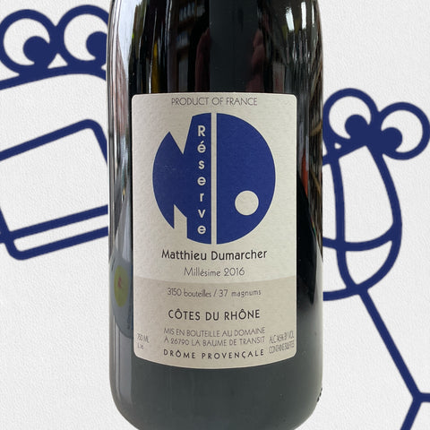 Matthieu Dumarcher 'Cotes du Rhone Reserve' 2016 Rhone Valley, France - Williston Park Wines & Spirits