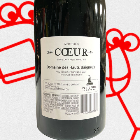 Domaine des Hauts Baigneux 'Sanguine' 2021 Loire Valley, France - Williston Park Wines & Spirits