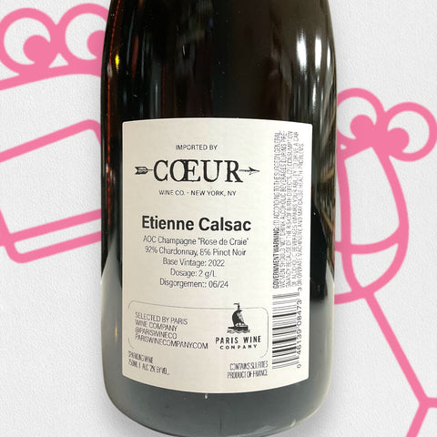 Etienne Calsac 'Rosé de Craie' NV Champagne, France - Williston Park Wines & Spirits