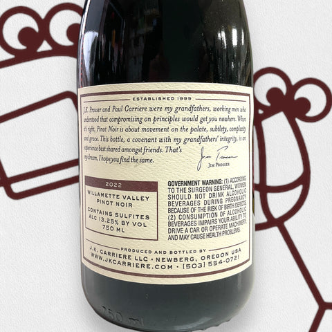 J.K. Carriere Vespidae Pinot Noir 2022 Willamette Valley, Oregon - Williston Park Wines & Spirits
