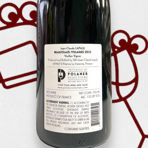 Domaine Jean-Claude Lapalu Beaujolais Villages Vieilles Vignes 2023 Beaujolais, France - Williston Park Wines & Spirits