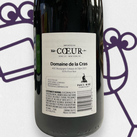 Domaine de la Cras Coteaux de Dijon Bourgogne Rouge 2023 Burgundy, France - Williston Park Wines & Spirits