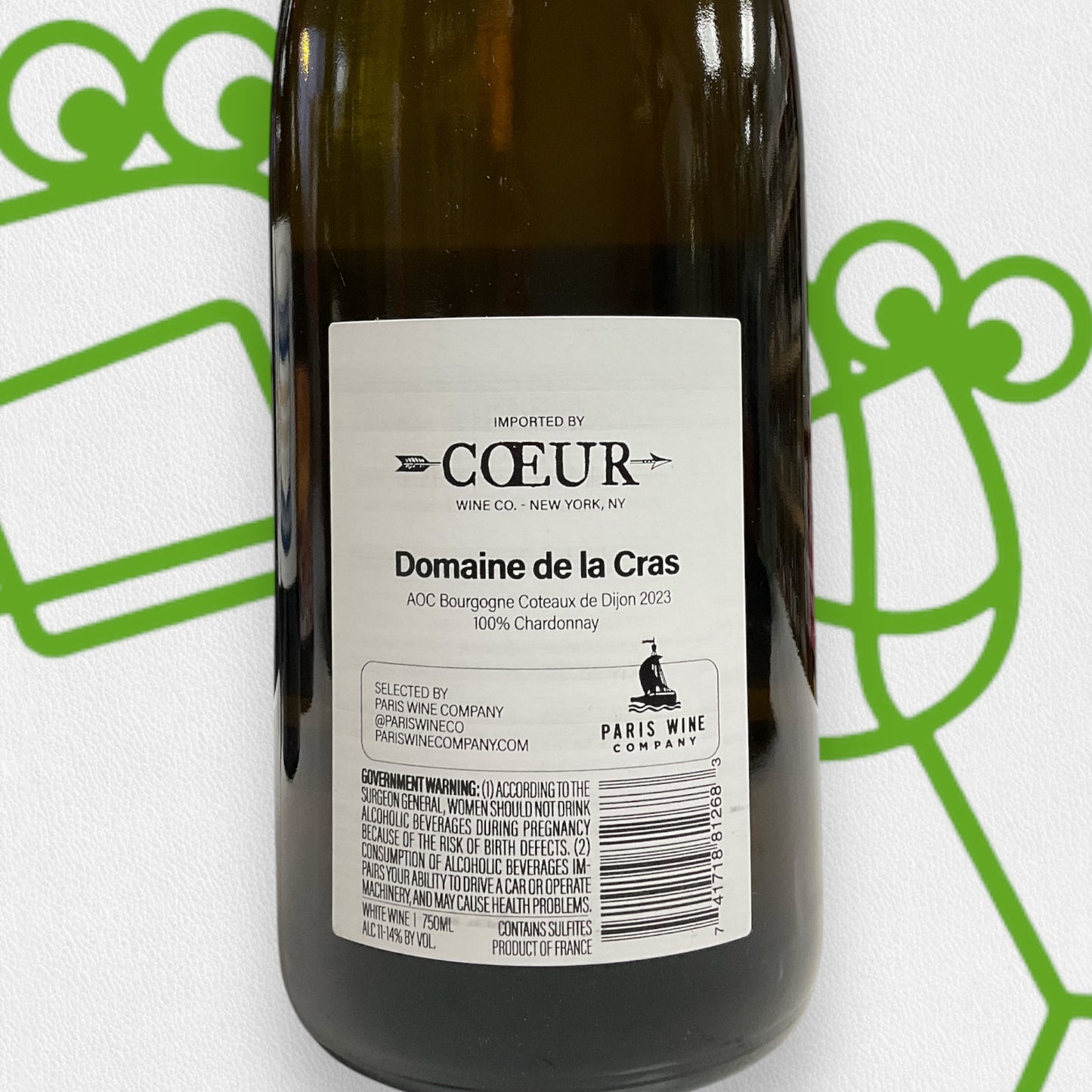 Domaine de la Cras Coteaux de Dijon Bourgogne Blanc 2023 Burgundy, France