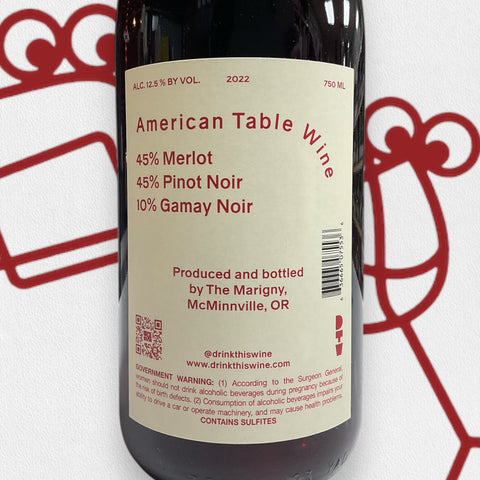 The Marigny 'Drink This Wine A Chillable Red-ish Wine' 2022 Willamette Valley, Oregon - Williston Park Wines & Spirits