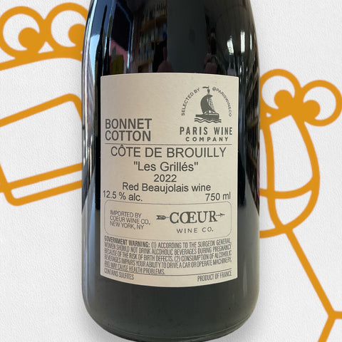 Bonnet-Cotton Cote de Brouilly 'Les Grilles' 2022 Beaujolais, France - Williston Park Wines & Spirits