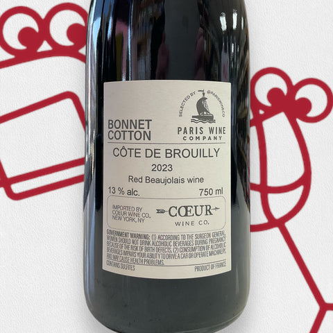 Bonnet-Cotton Cote de Brouilly '100% Cotton' 2023 Beaujolais, France - Williston Park Wines & Spirits