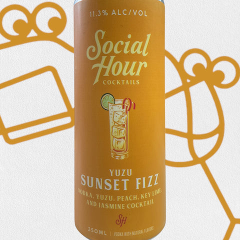 Social Hour 'Yuzu Sunset Fizz' 4 pack - Williston Park Wines & Spirits