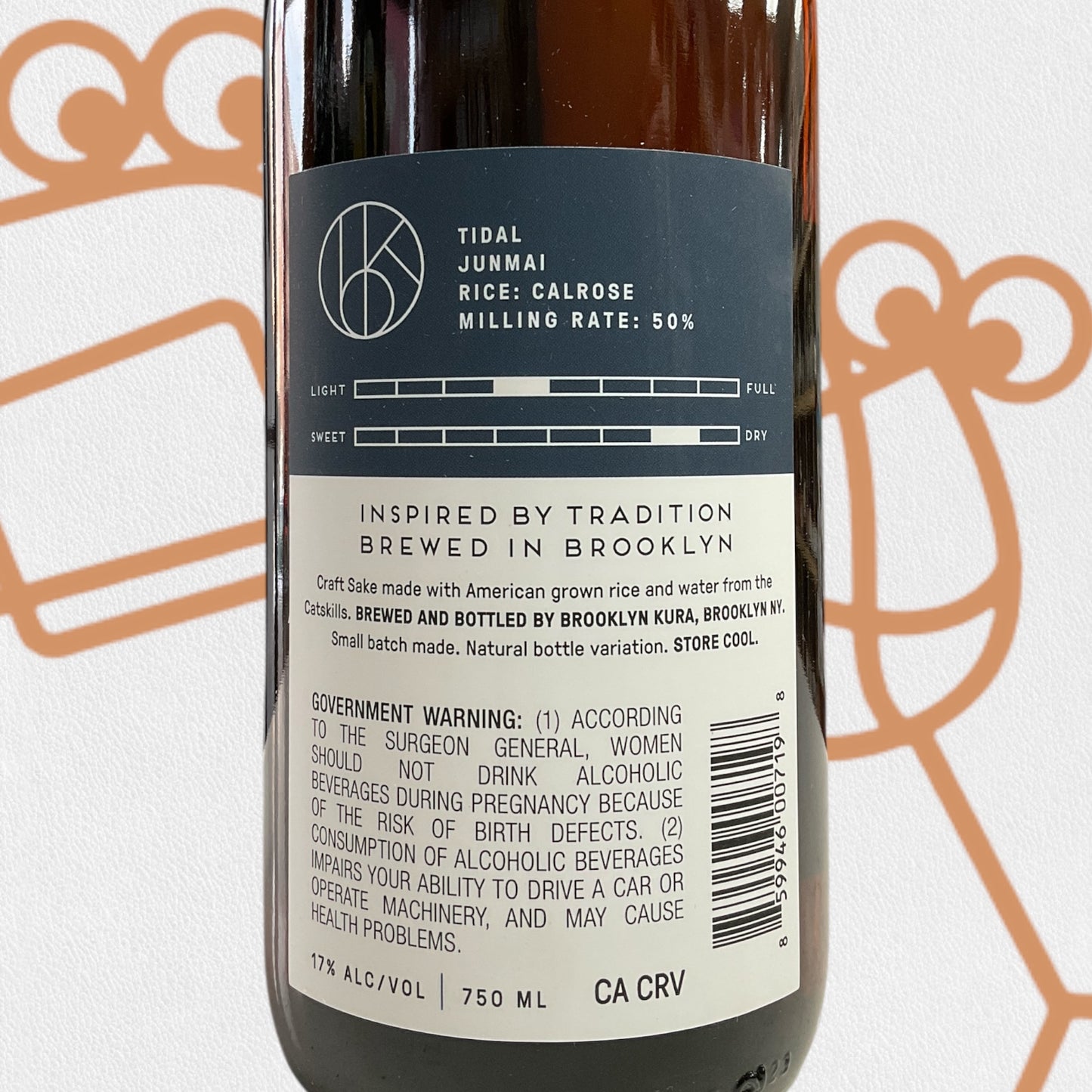 Brooklyn Kura 'Tidal' Junmai Craft Sake 750ml