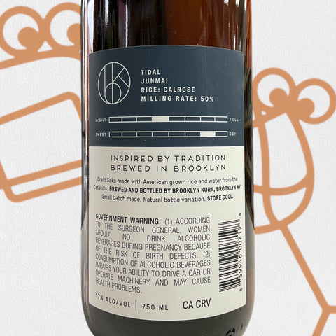 Brooklyn Kura 'Tidal' Junmai Craft Sake 750ml - Williston Park Wines & Spirits