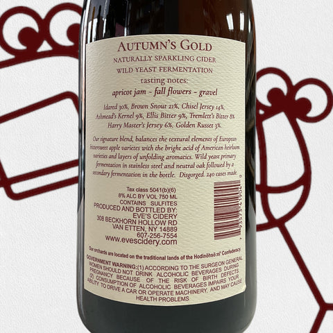 Eve's Cidery 'Autumn's Gold' Sparkling Cider 2023 Finger Lakes, NY 750ml - Williston Park Wines & Spirits