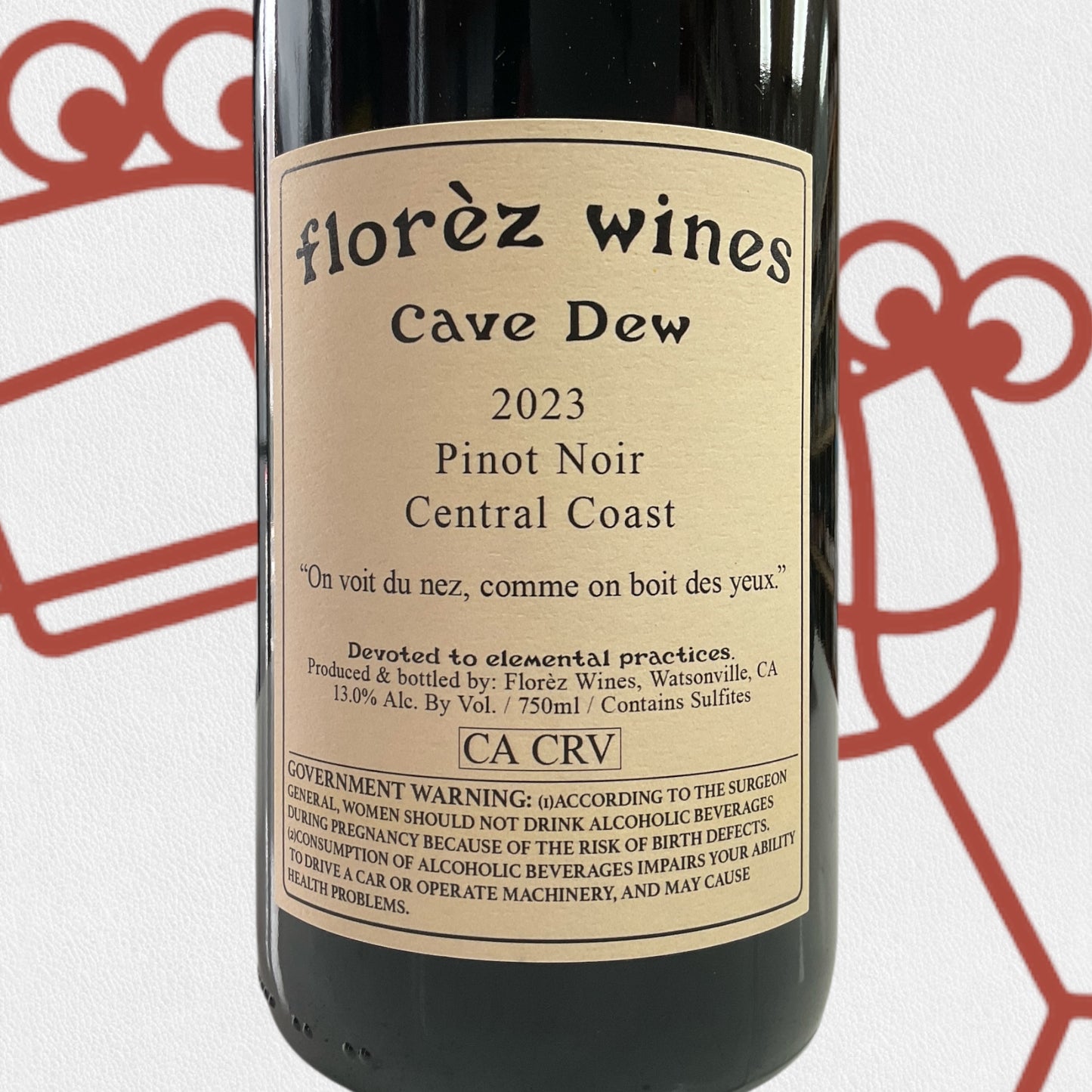 Florez Wines 'Cave Dew' Pinot Noir 2023 Santa Cruz, California