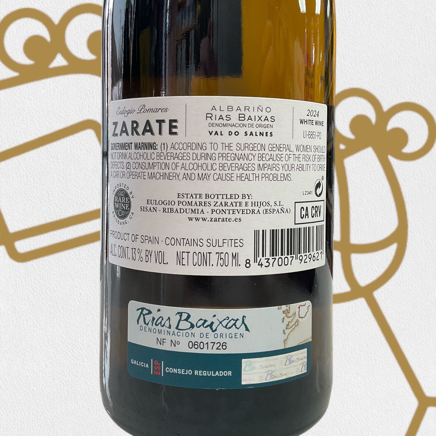 Bodegas Zarate 'Zarate' Albarino 2024 Galicia, Spain