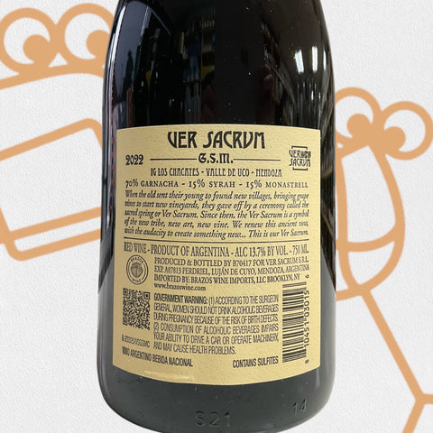 Ver Sacrum G.S.M. 2022 Mendoza, Argentina - Williston Park Wines & Spirits