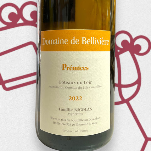 Eric Nicolas Domaine de Bellivieres Coteaux du Loir 'Premices' 2022 Loire Valley, France
