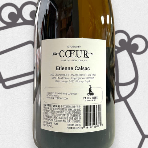 Etienne Calsac 'L'Echapee Belle' Blanc de Blancs Extra Brut NV Champagne, France