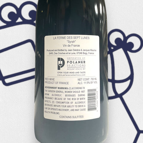 Jean Delobre La Ferme des Sept Lunes 'Syrah' VdF 2023 Rhone, France