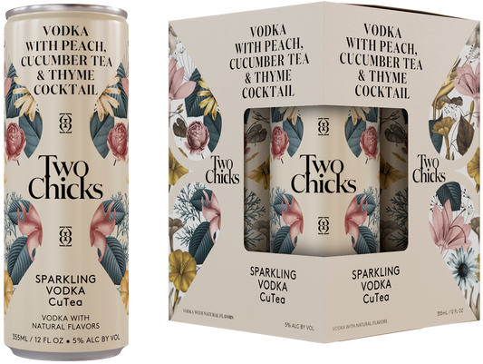 Two Chicks Sparkling Vodka CuTea 4 Pack - Williston Park Wines & Spirits