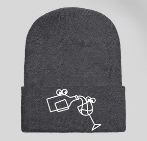 Dark Grey Yupoong Solid Cuff Beanie - Williston Park Wines & Spirits
