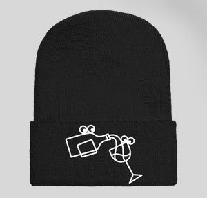 Black Yupoong Solid Cuff Beanie - Williston Park Wines & Spirits